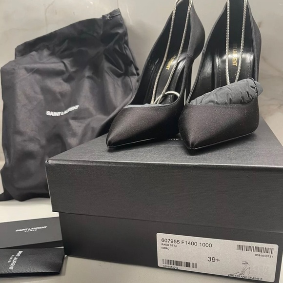 Saint Laurent Zoe Chain Ankle Heels - Picture 2 of 9